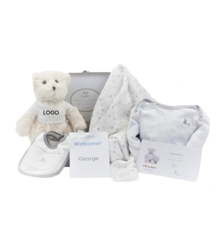 Canastilla Set de Huellas Manta Body y Oso de Peluche